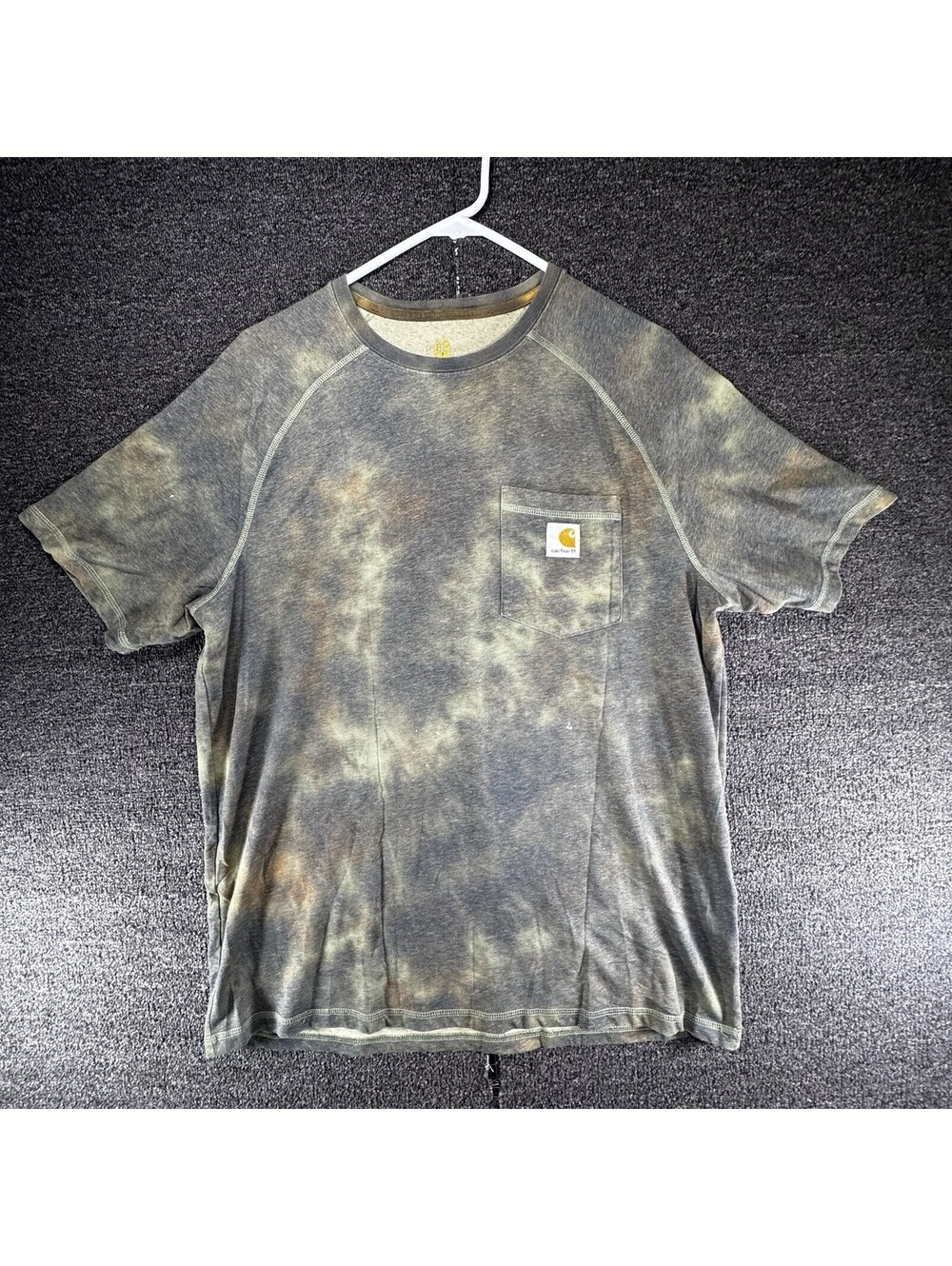 Carhartt Custom Tie-Dye / Acid Wash Pocket T-Shirt (Relaxed Fit, Size Large)